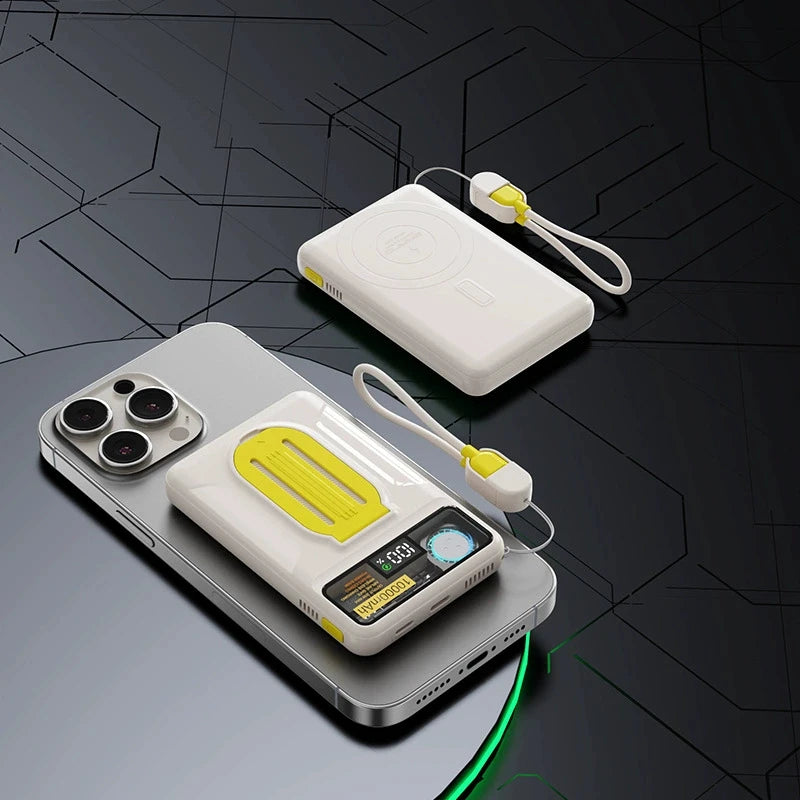 Power Bank Magnético 20000mAh con Soporte y Ventilador - Carga Ultra Rápida