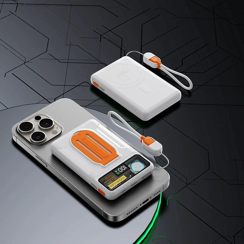 Power Bank Magnético 20000mAh con Soporte y Ventilador - Carga Ultra Rápida