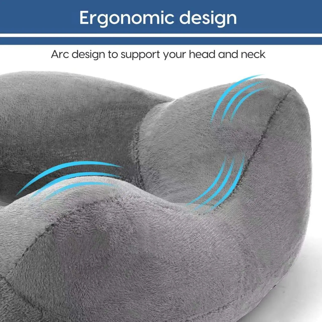 Almohada de Viaje Inflable con Funda de Terciopelo y Bolsa