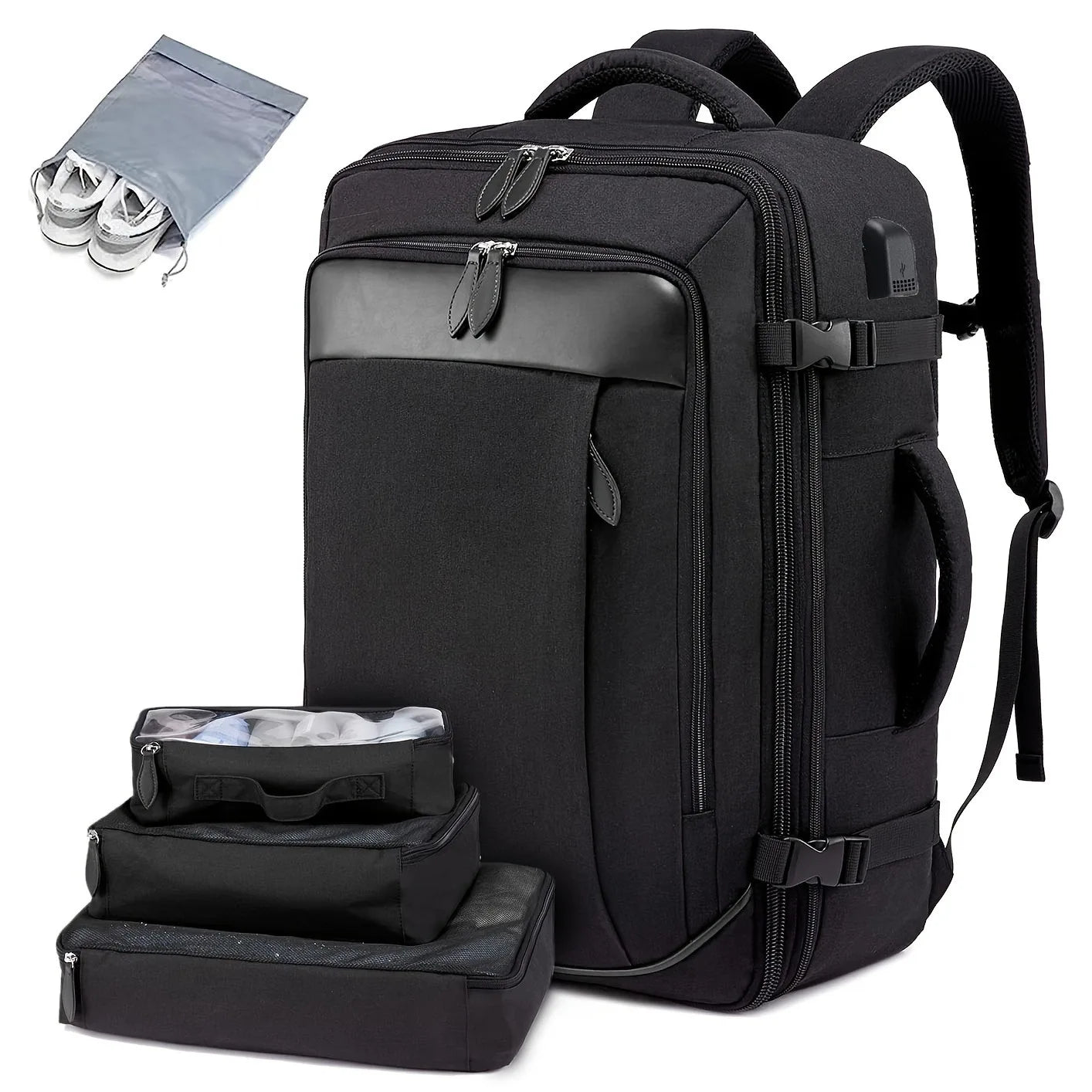 Mochila de Viaje con Puerto USB y Compartimento para Zapatos