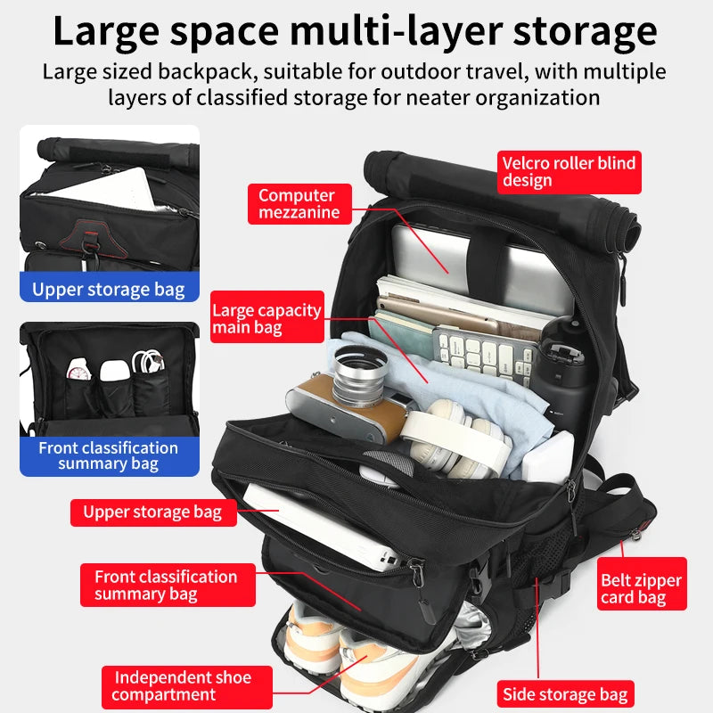 Mochila de Viaje Outdoor 60-80L - Gran Capacidad Impermeable