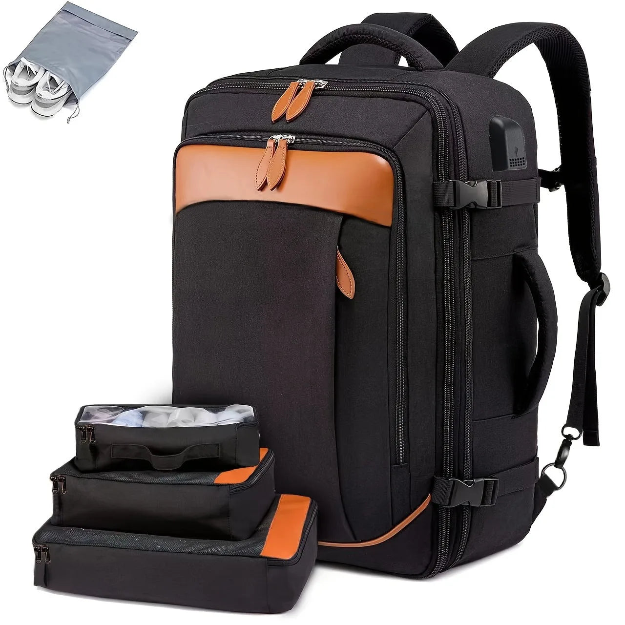 Mochila de Viaje con Puerto USB y Compartimento para Zapatos
