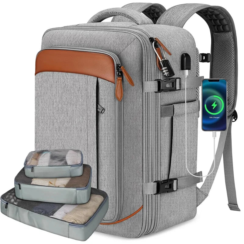 Mochila de Viaje con Puerto USB y Compartimento para Zapatos